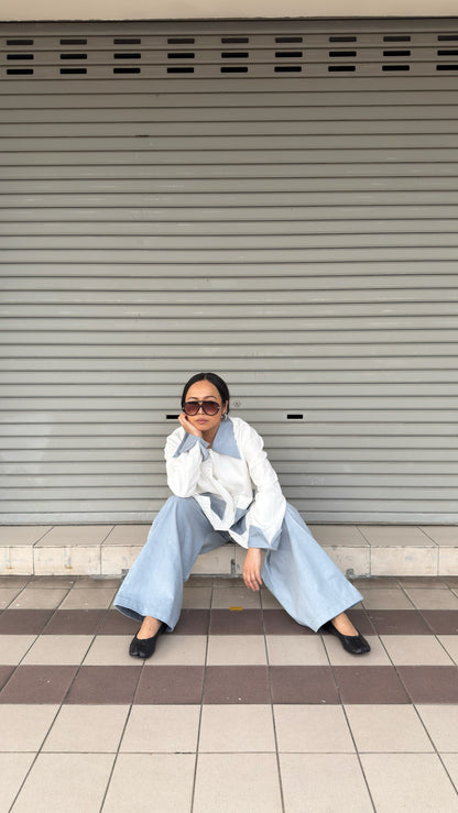 Jaket Grit Kolar Putih Biru