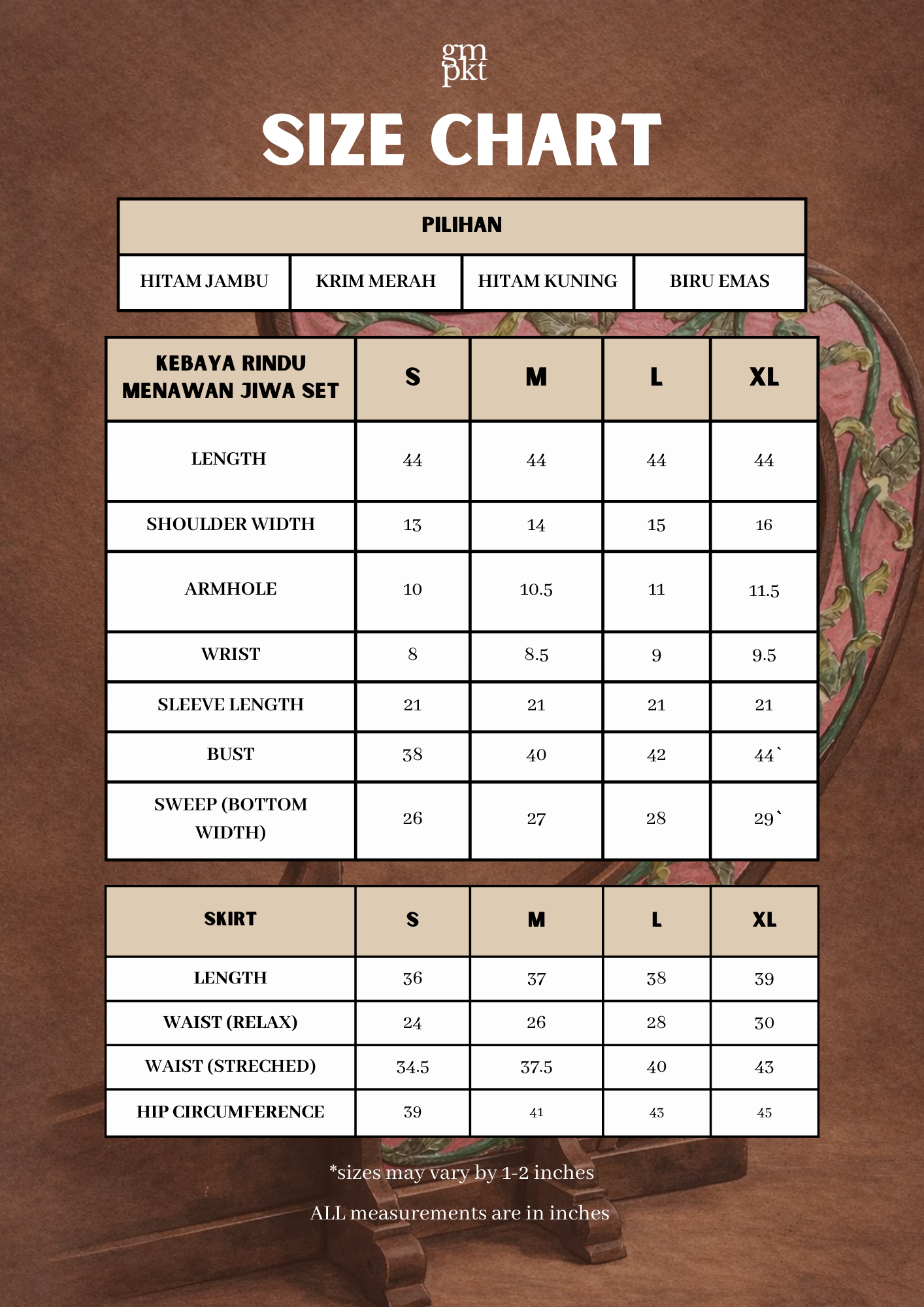 Kebaya Rindu Menawan Jiwa Set Krim Merah