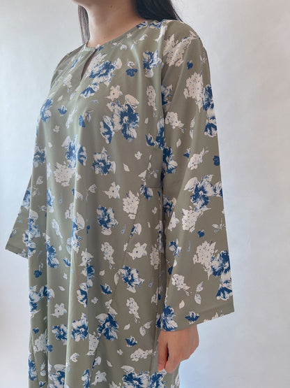 Baju Kurung Bunga Hijau