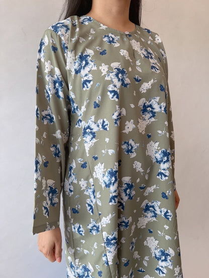 Baju Kurung Bunga Hijau
